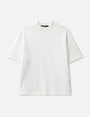 Men's Salt White 300GSM Heavyweight Cotton Mock Neck White T-Shirt 3