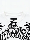 T-shirt da uomo in cotone pesante bianco 320 g/m² con grafica tribale del drago 6