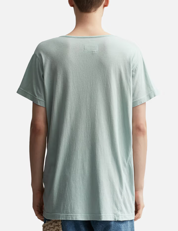 เสื้อยืดเฮนลีย์ทรงหลวมสำหรับผู้ชาย สีฟ้าไอซ์บลู ผ้าฝ้ายหนา 300 แกรม 5