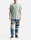 เสื้อยืดเฮนลีย์ทรงหลวมสำหรับผู้ชาย สีฟ้าไอซ์บลู ผ้าฝ้ายหนา 300 แกรม 4