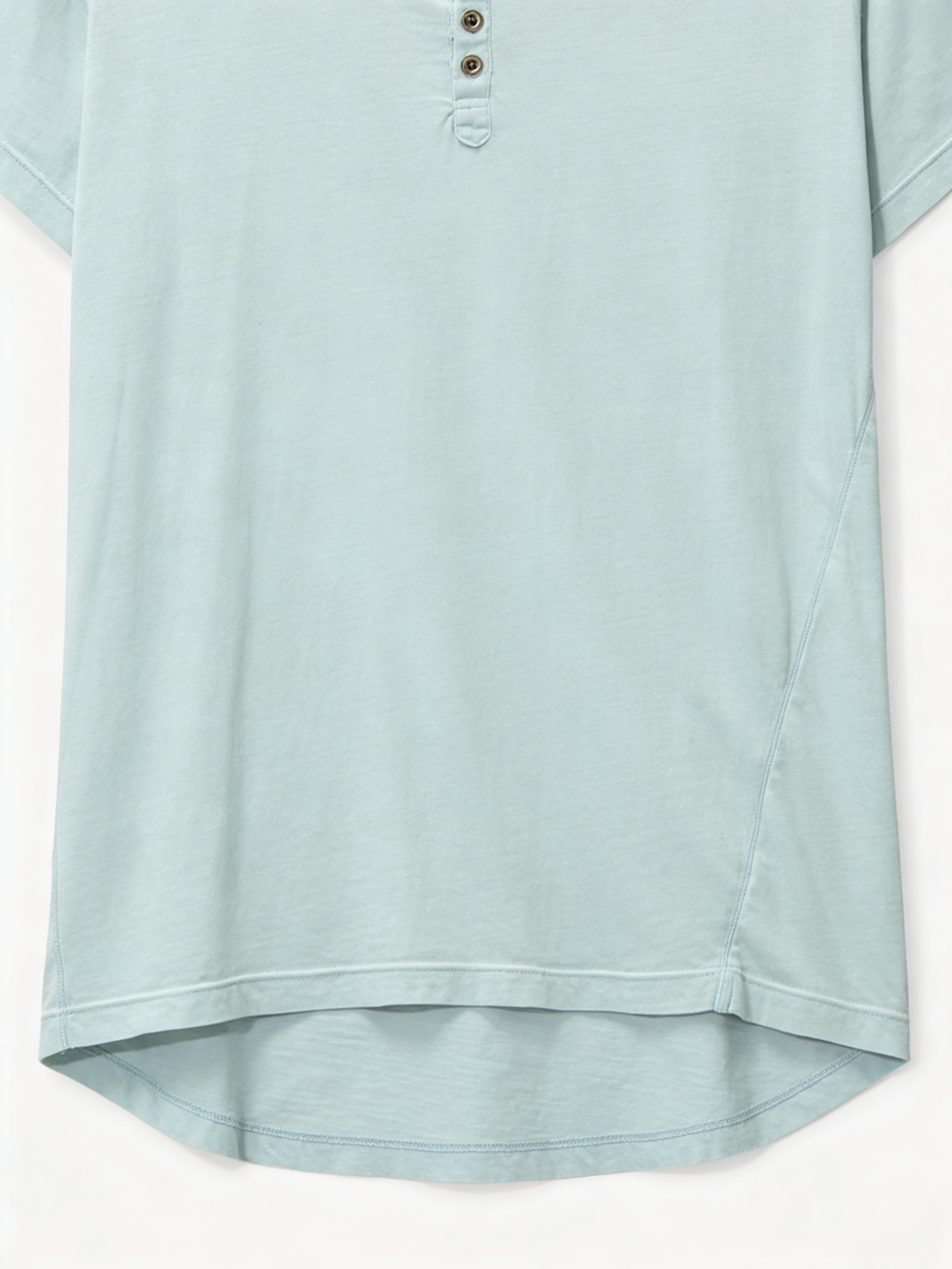 เสื้อยืดเฮนลีย์ทรงหลวมสำหรับผู้ชาย สีฟ้าไอซ์บลู ผ้าฝ้ายหนา 300 แกรม 7