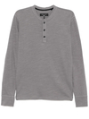Camicia Henley da uomo a maniche lunghe in cotone pesante grigio freddo 260 g/m² con abbottonatura 1