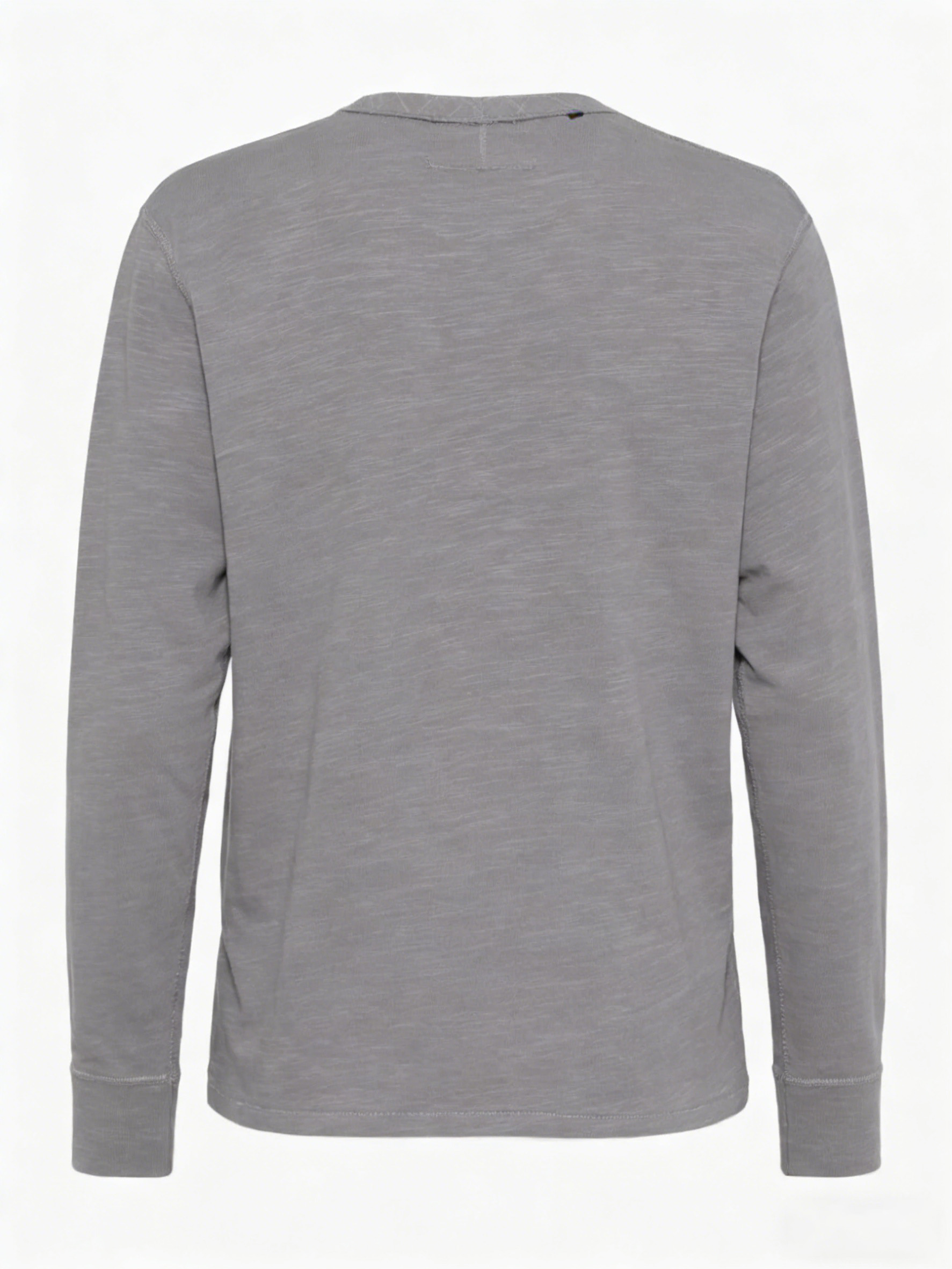 Camicia Henley da uomo a maniche lunghe in cotone pesante grigio freddo 260 g/m² con abbottonatura 5