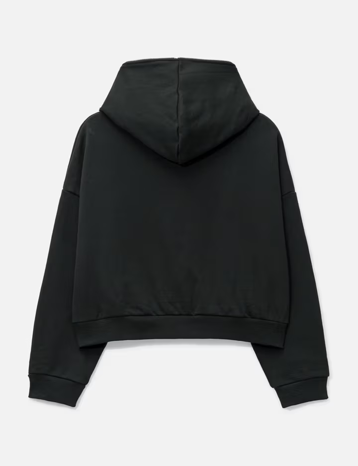 Felpa con cappuccio corta da uomo in pile spazzolato pesante 510 GSM, nera, con cerniera YKK 3