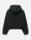 Felpa con cappuccio corta da uomo in pile spazzolato pesante 510 GSM, nera, con cerniera YKK 3