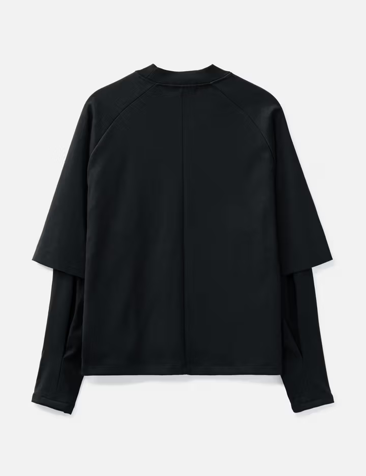 T-shirt à manches longues raglan superposées en coton épais 320 g/m² pour homme, coupe oversize, avec poignets plissés 3