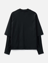 T-shirt à manches longues raglan superposées en coton épais 320 g/m² pour homme, coupe oversize, avec poignets plissés 3