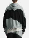 เสื้อฮู้ดมีซิปเต็มตัว สีเทา x ดำ แบบ unisex ผ้าฝ้าย 100% น้ำหนัก 420 แกรม ย้อมมือลายคลื่น 5