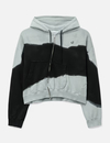 เสื้อฮู้ดมีซิปเต็มตัว สีเทา x ดำ แบบ unisex ผ้าฝ้าย 100% น้ำหนัก 420 แกรม ย้อมมือลายคลื่น 2