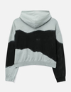 เสื้อฮู้ดมีซิปเต็มตัว สีเทา x ดำ แบบ unisex ผ้าฝ้าย 100% น้ำหนัก 420 แกรม ย้อมมือลายคลื่น 3