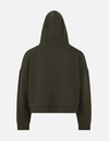 Unisex-Kapuzenpullover mit durchgehendem Reißverschluss, dunkeloliv, 420 g/m² gebürstetes Bio-Baumwollfleece, kurzer Schnitt, dunkelolivgrün, kurzer Schnitt, aus Bio-Baumwolle, kurzem Design und durchgehendem Reißverschluss 3