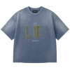 345GSM ヘビーコットン ブリーチウォッシュ加工 シェニール刺繍グラフィックTシャツ 1