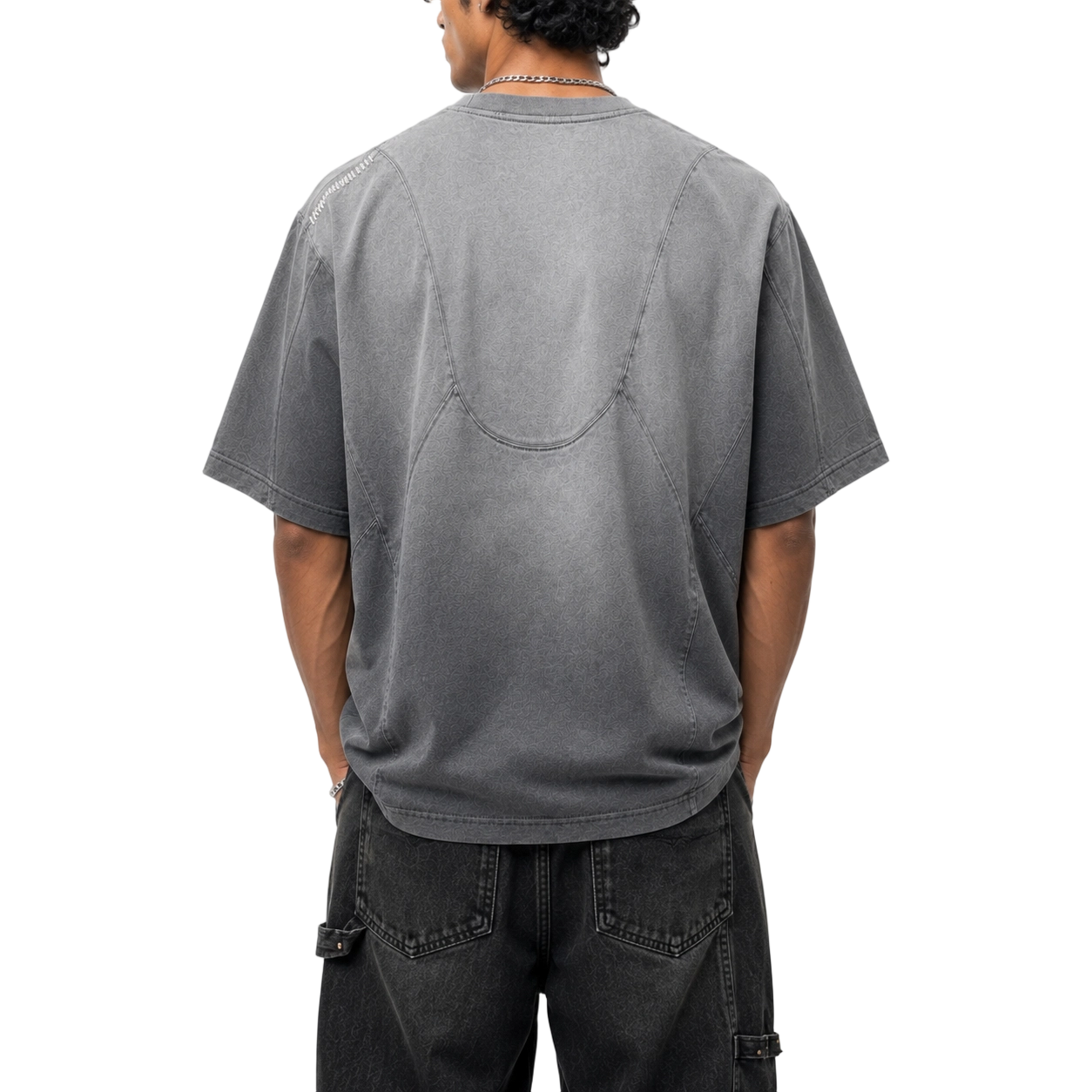 280GSM Enzyme Wash Contrast Stitch Oversized T-Shirt 5