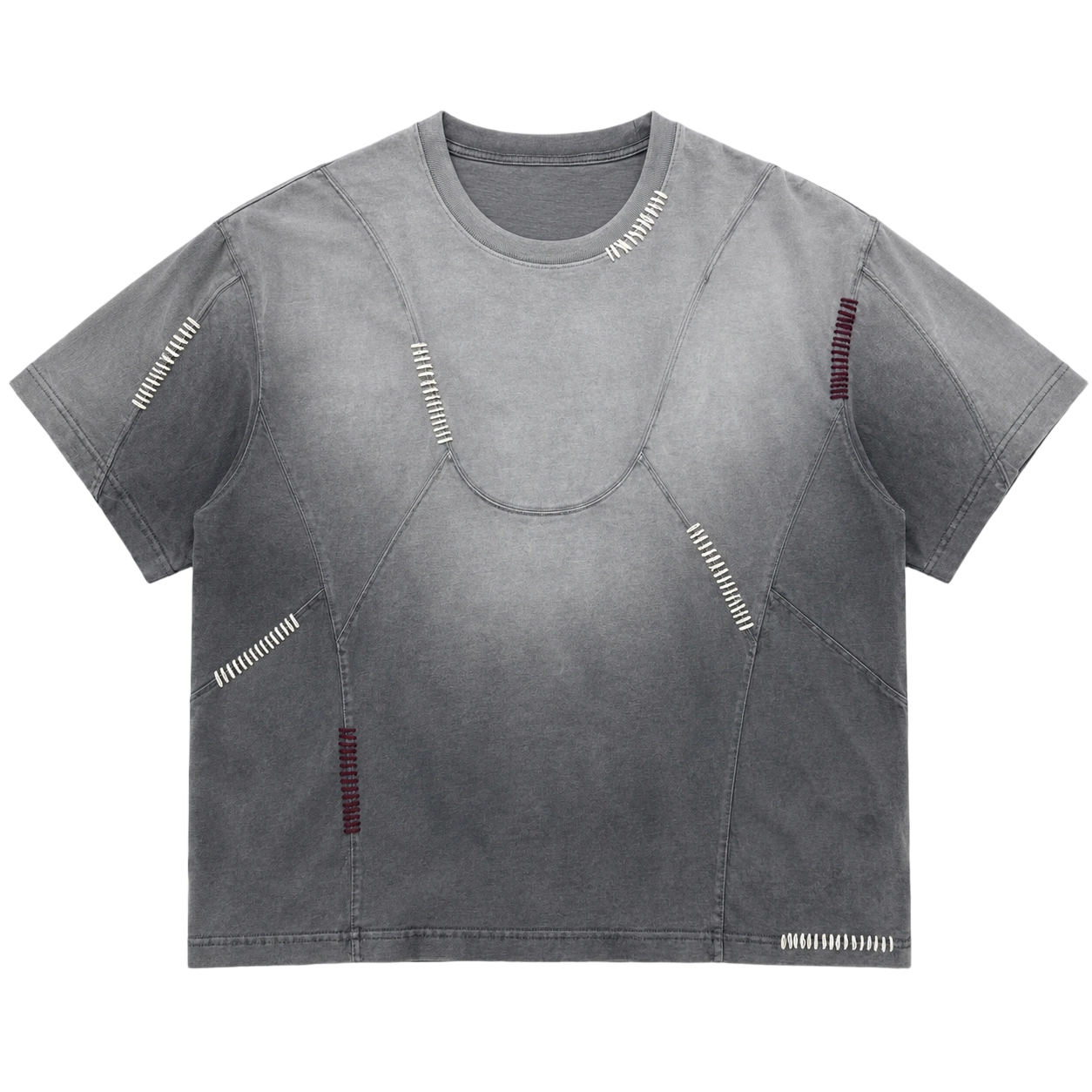 280GSM Enzyme Wash Contrast Stitch Oversized T-Shirt
