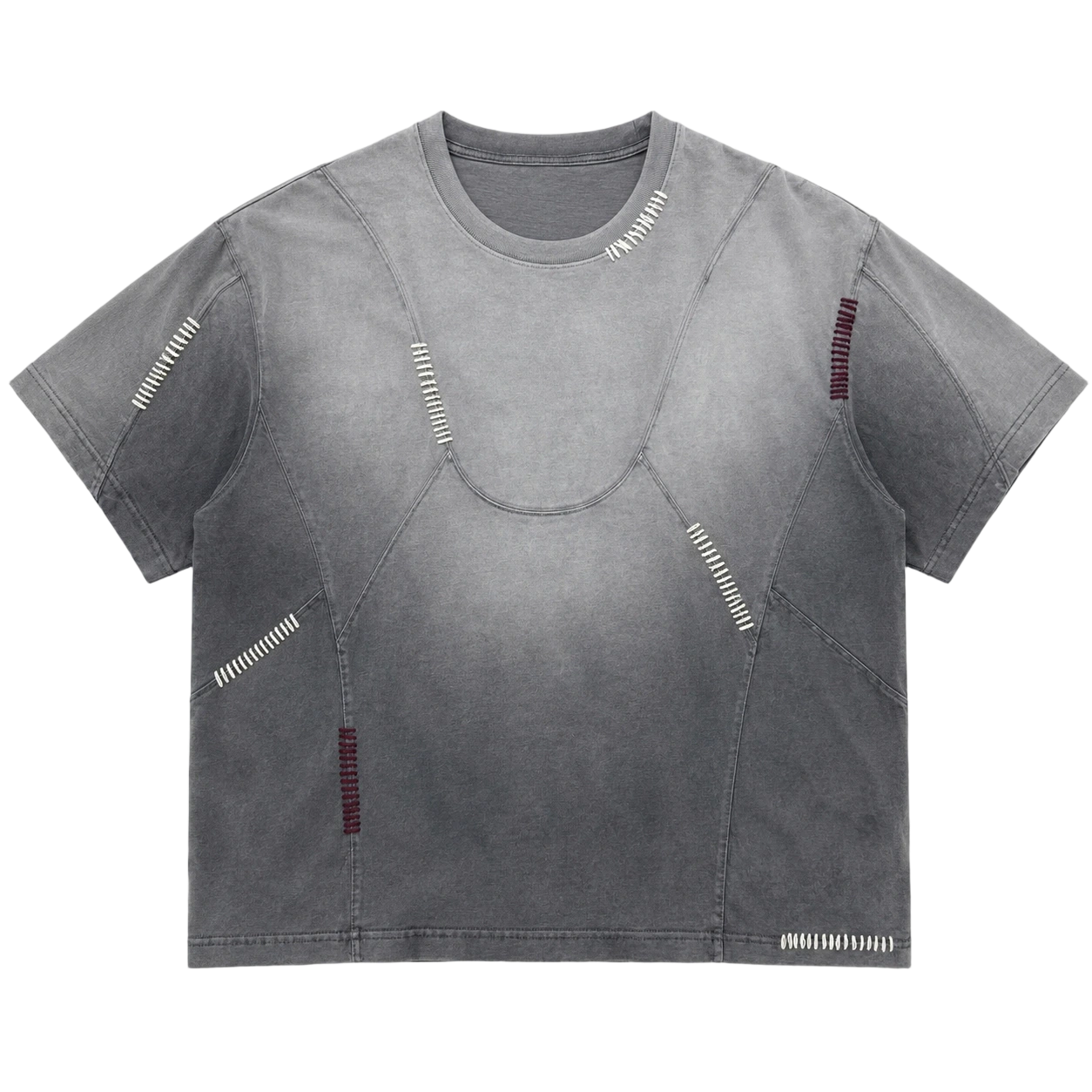 280GSM Enzyme Wash Contrast Stitch Oversized T-Shirt 1