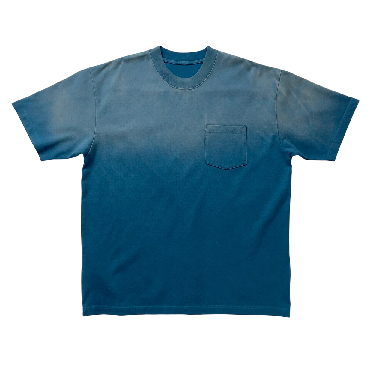 260GSM Sand Wash Gradient Pocket Oversized T-Shirt