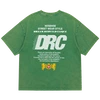 T-shirt oversize verde vintage da 230 g/m² con grafica streetwear DRC. 3