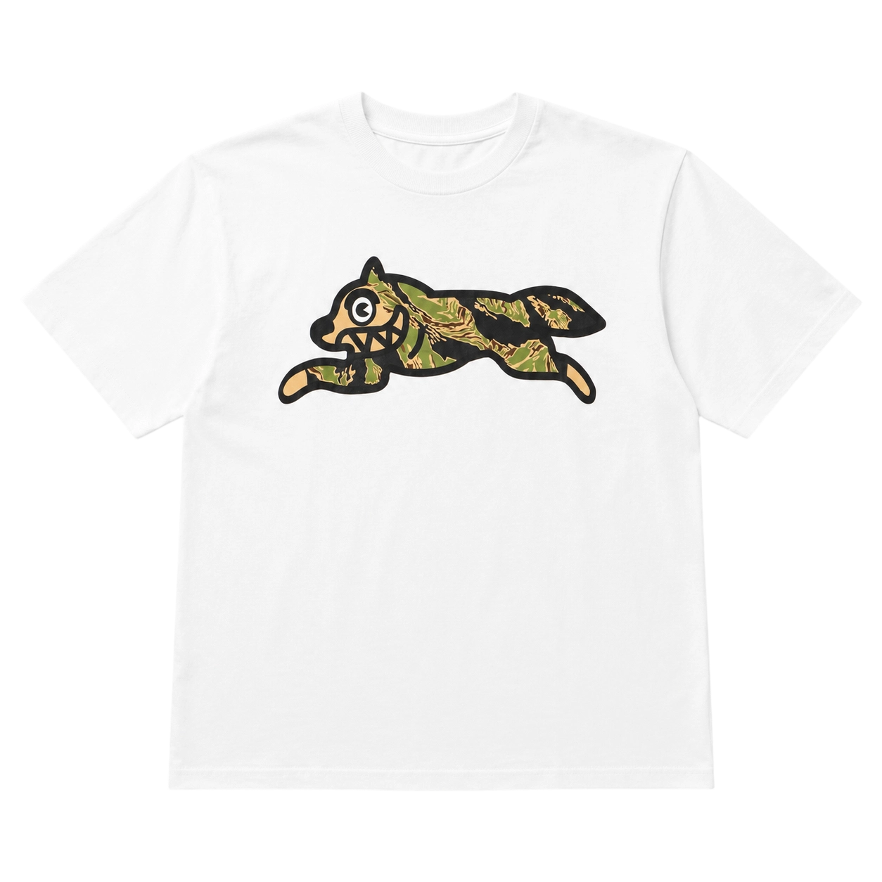 230GSM 100% Cotton Camo Running Dog Screen Print T-Shirt