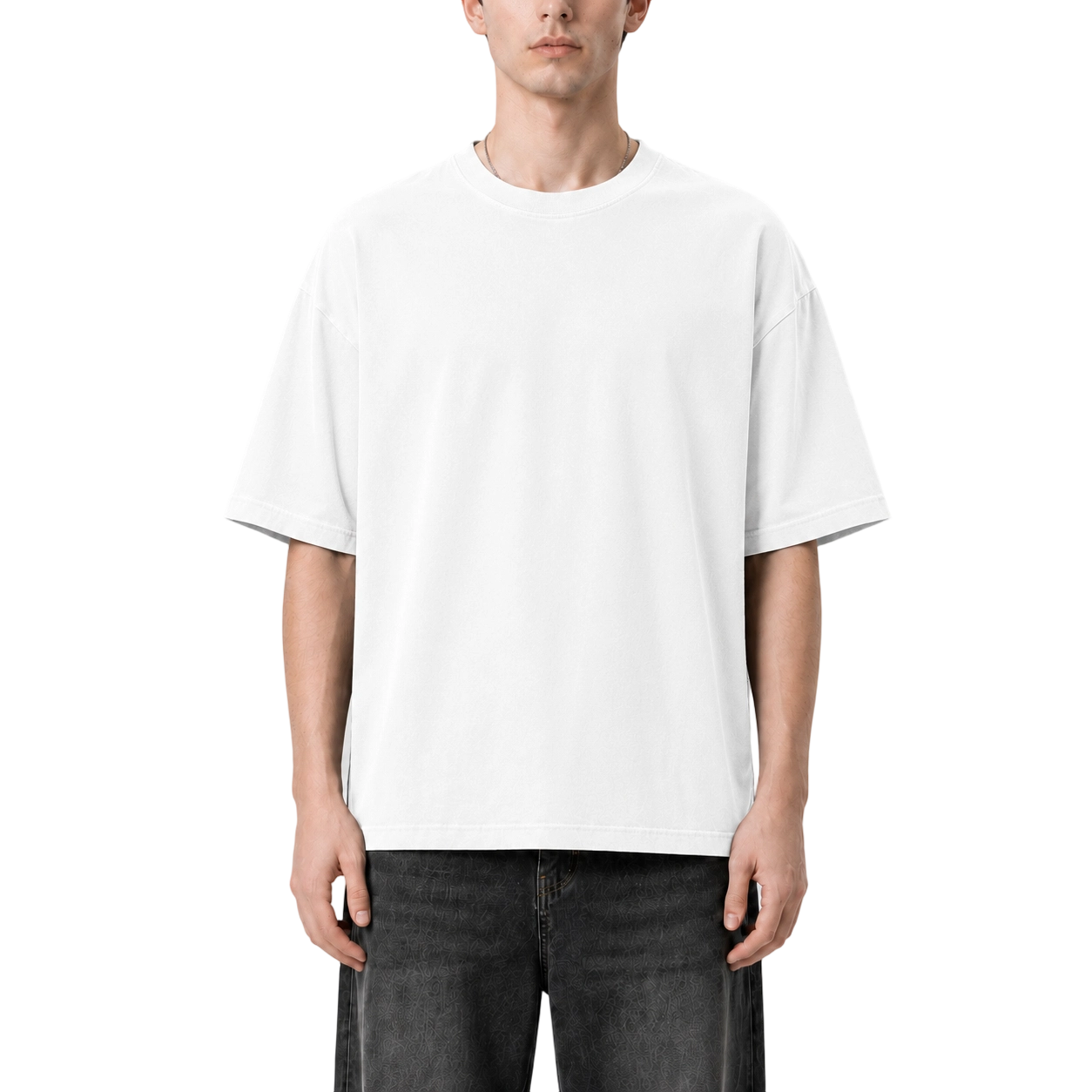 Camiseta de cuello redondo extragrande de algodón ligero de 160 g/m² 3