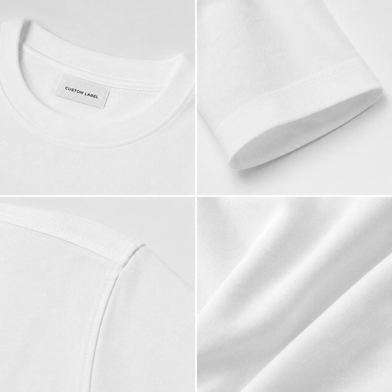 Camiseta de cuello redondo extragrande de algodón ligero de 160 g/m² 5