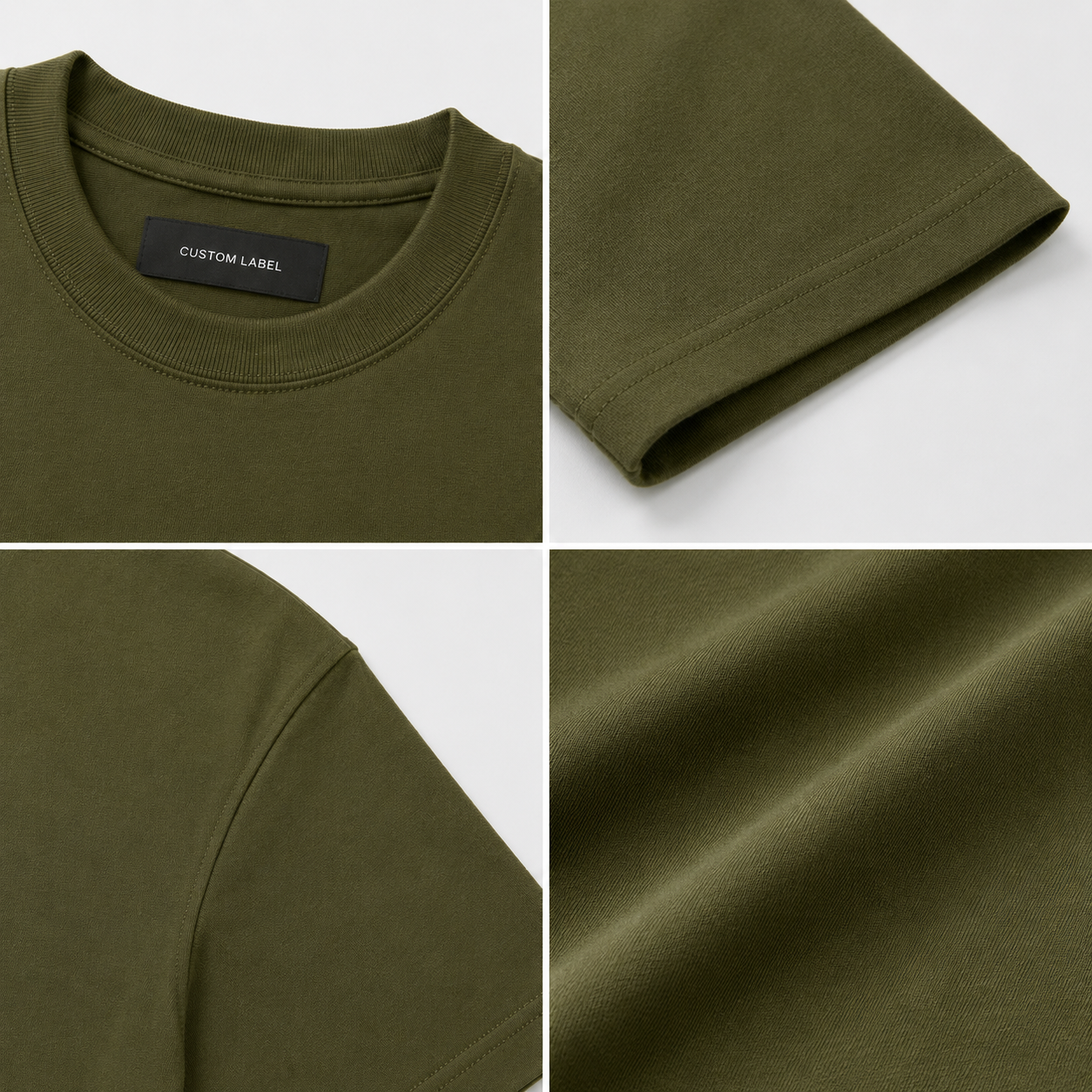 Camiseta de gola redonda em algodão premium 220GSM 5