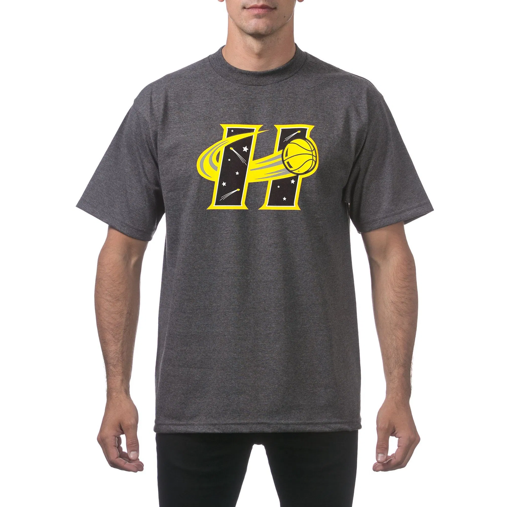 Camiseta masculina oversized com estampa estilo basquete para o verão - Camiseta de manga curta em tecido pesado 3