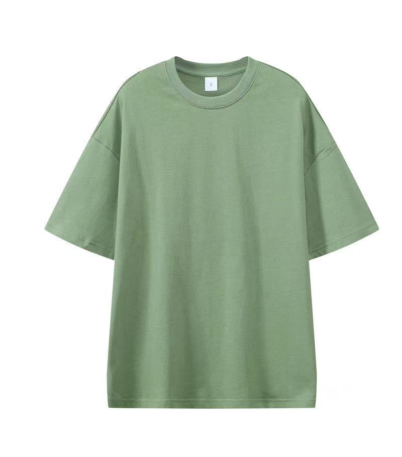 เสื้อยืดสีดำเรียบๆ สำหรับผู้ชาย ผ้าฝ้าย 300 แกรม สไตล์วินเทจ สั่งทำพิเศษ 5