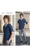 Custom Logo Men's Cotton Oversized V-Neck T-Shirt - Short Sleeve Apparel 3