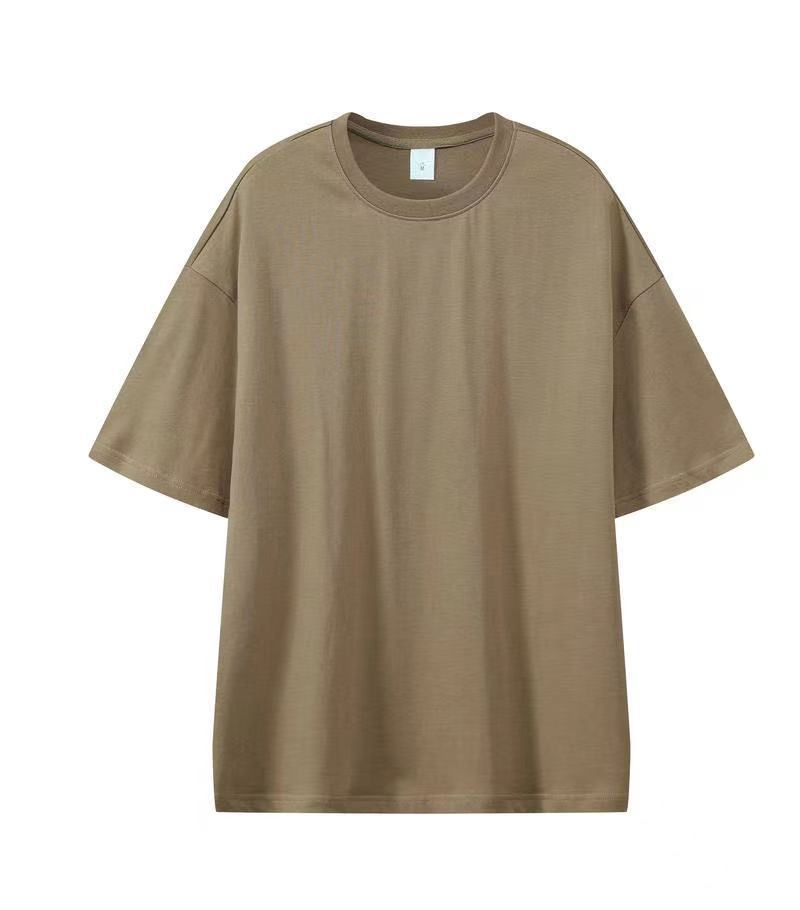 เสื้อยืดสีดำเรียบๆ สำหรับผู้ชาย ผ้าฝ้าย 300 แกรม สไตล์วินเทจ สั่งทำพิเศษ 4