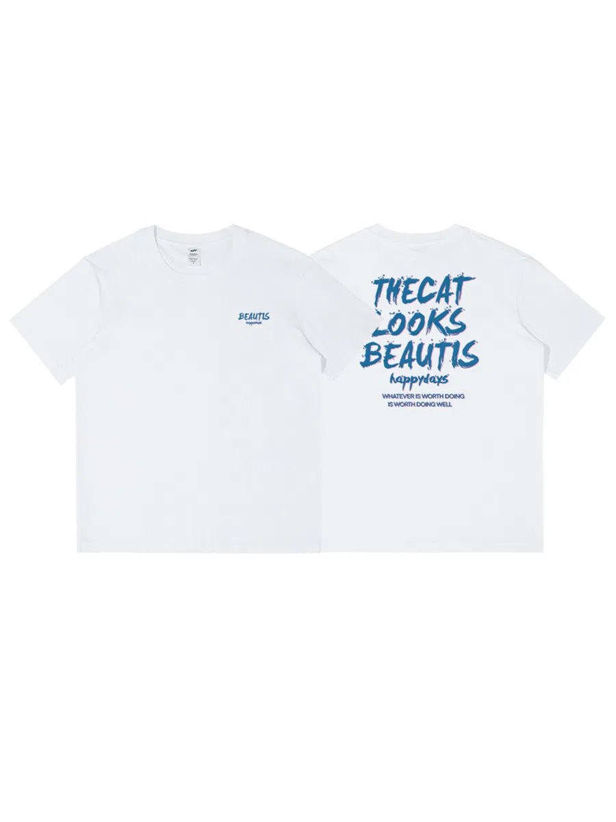 カスタムロゴプリント オーバーサイズ メンズ グラフィックTシャツ - 230 GSM ラウンドネックTシャツ 2
