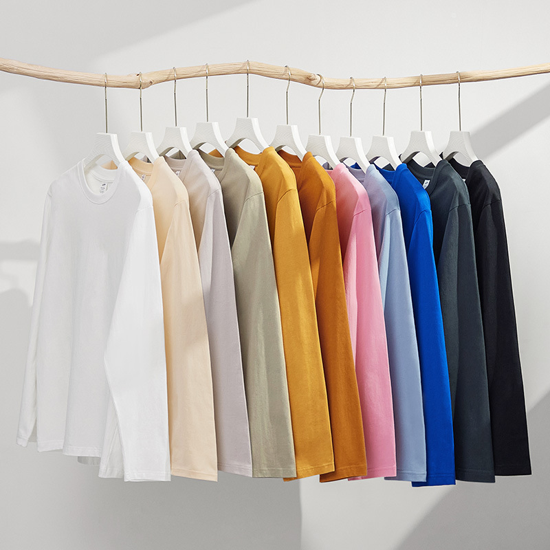 Bán sỉ áo thun nam dài tay trơn màu, 100% cotton. 2