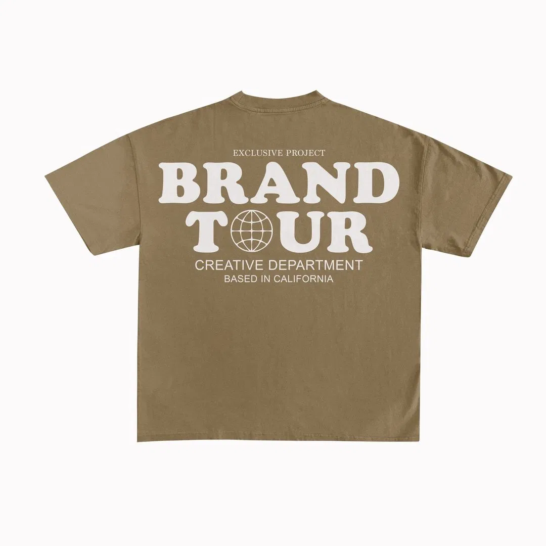 Camiseta oversize de algodón personalizada - Camiseta de cuello redondo bordada y estampada 3