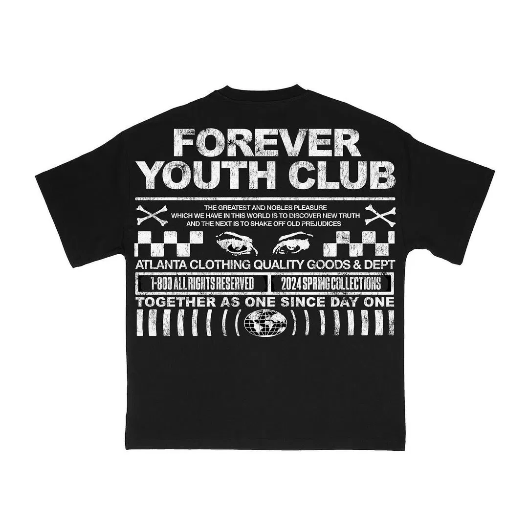 200 GSM Regular Fit Graphic Cotton Short-Sleeved Crew Neck Organic Cotton Black T-Shirts
