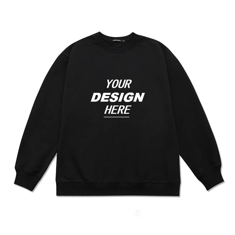 Sweat-shirt unisexe en velours 100 % coton à col rond, prix de gros 2