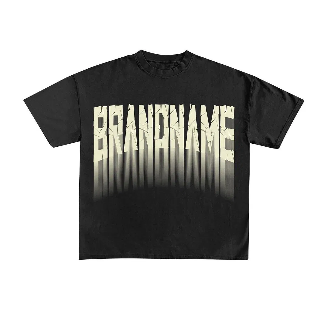 100% Cotton Oversized Men's T-Shirt with Puff Printing 2