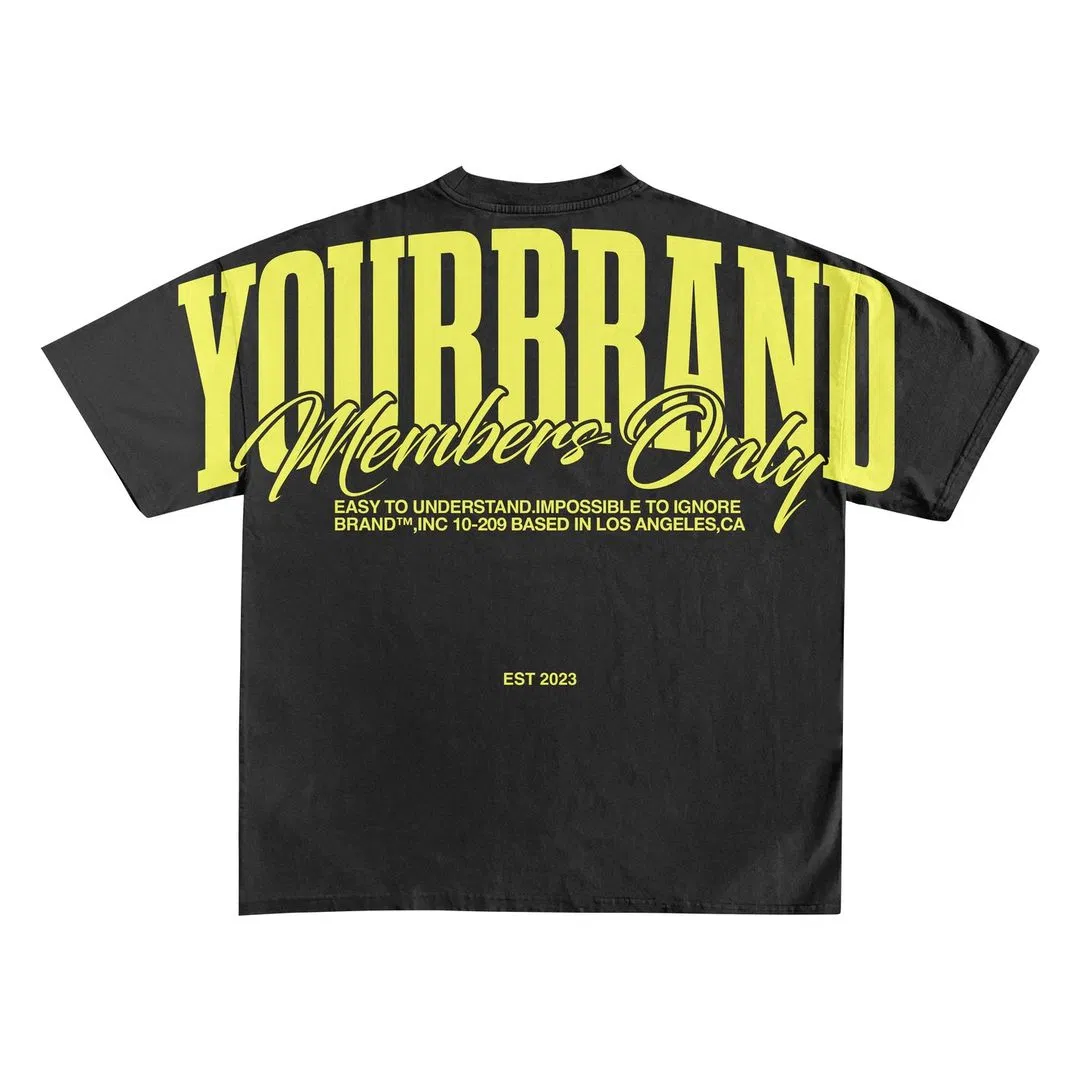 Custom 250g 100% Cotton Oversized T-Shirt - Screen Printing Embroidery Foam Puff 3