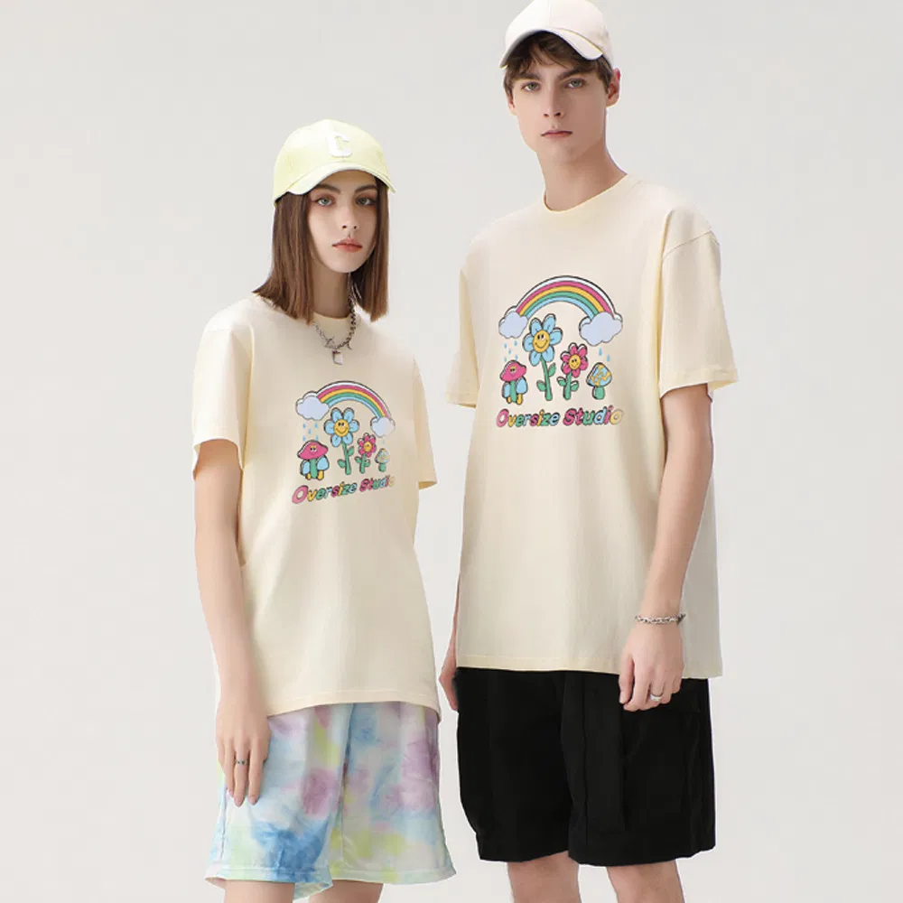 Custom Oversized Cotton T-Shirt 210-300 GSM - Embroidered DTF Screen Printing 2
