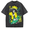 T-shirt in cotone a maniche corte con scollo rotondo e lavaggio acido grafico da 230 g/m² - AWTS009 2