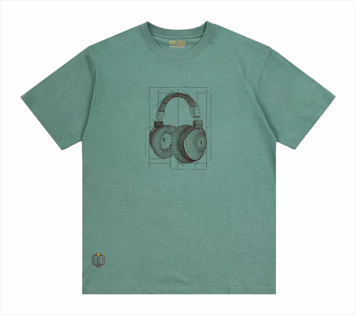 170 GSM Oversized Fit Graphic Cotton Short-Sleeved Crew Neck Organic Cotton Green T-Shirts