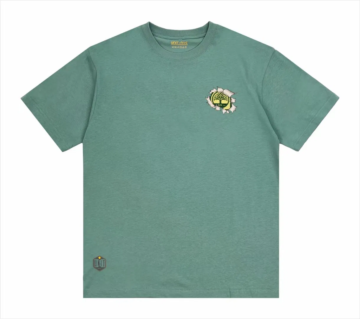 180 GSM Slim Fit Graphic Cotton Short-Sleeved Crew Neck Organic Cotton Green T-Shirts