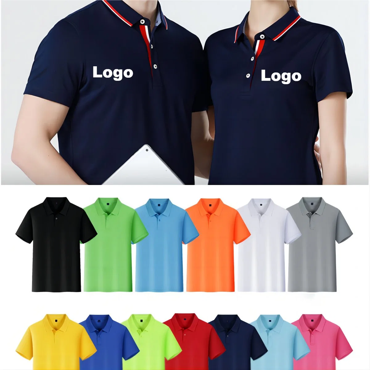 夏季工作服 Polo 衫，男女通用，無 Logo 制服 2