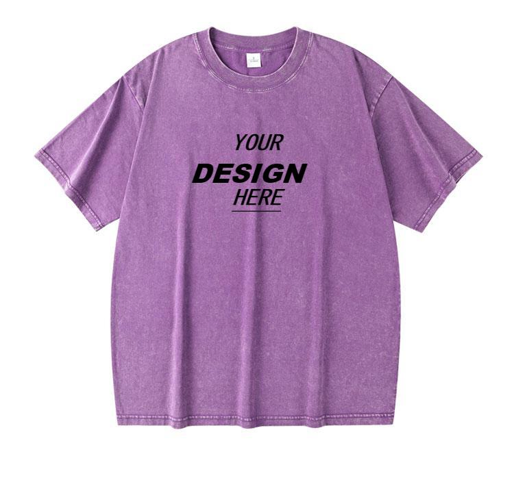 Camiseta masculina com lavagem ácida para atacado - Logotipo personalizado 2