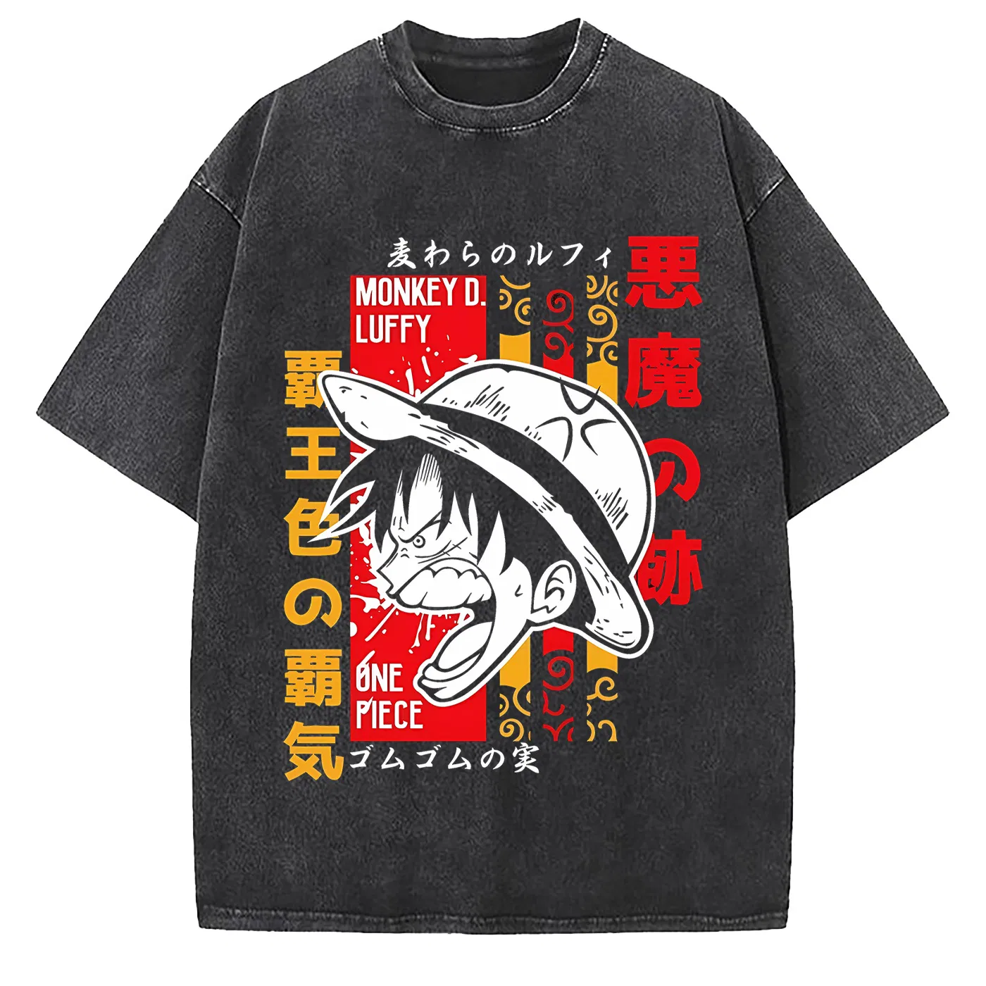 Camisetas de algodón de manga corta, cuello redondo, lavado ácido y estampado gráfico de 220 g/m² - AWTS011 2