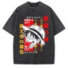 Camisetas de algodón de manga corta, cuello redondo, lavado ácido y estampado gráfico de 220 g/m² - AWTS011 2
