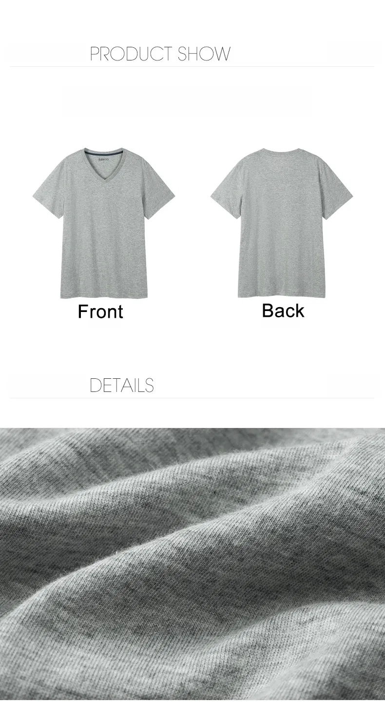 Custom Logo Men's Cotton Oversized V-Neck T-Shirt - Short Sleeve Apparel 5