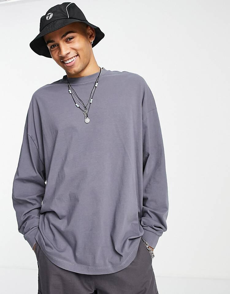 300 GSM Oversized Fit Graphic Cotton Long-Sleeved Crew Neck Organic Cotton T-Shirts-LSTS003