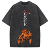 Oversized-T-Shirt aus 100 % Baumwolle mit Acid-Wash-Effekt, Tasche und Kordelzug 2