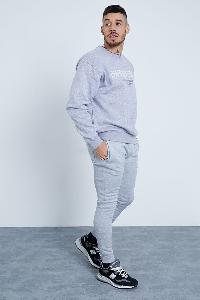 Felpa oversize personalizzata con scollo tondo ricamata in 100% cotone - Felpa con cappuccio da uomo 4