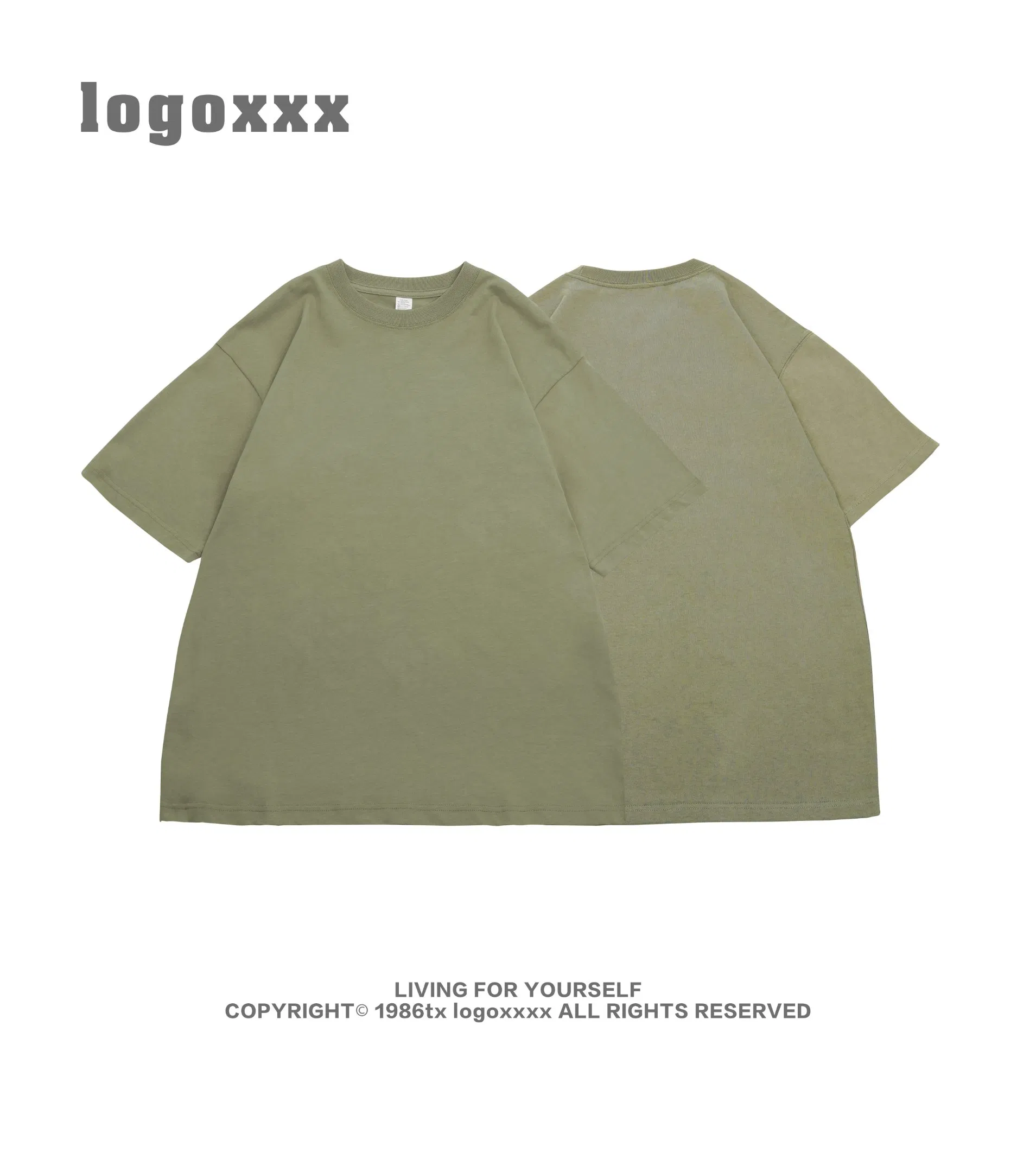 Camiseta branca de manga curta 100% algodão - Unissex com ombros caídos 2