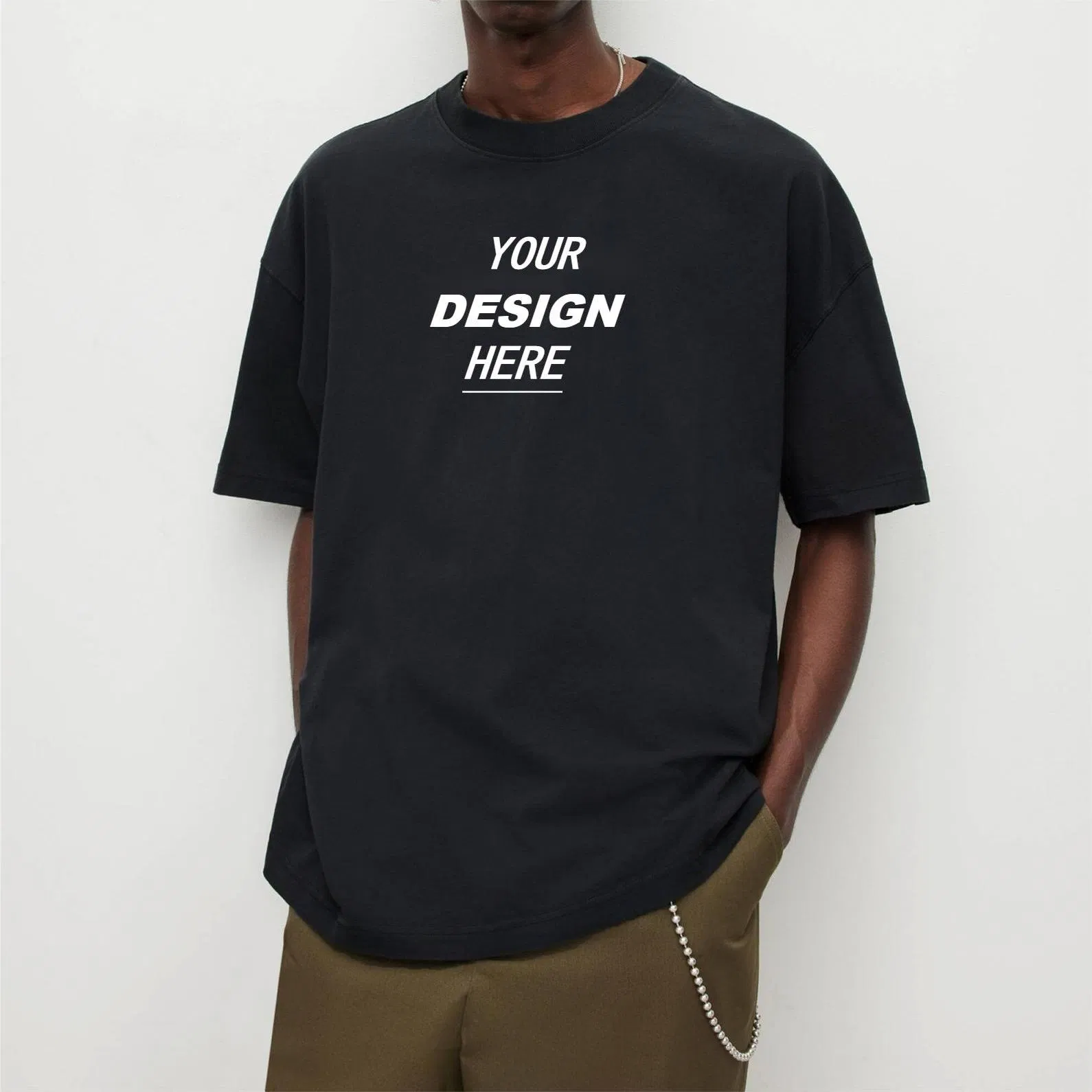 T-shirt in cotone con logo personalizzato - Tessuto di alta qualità all'ingrosso 2